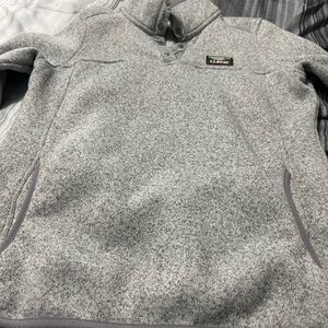L.L. Bean Heathered Gray Fleece-Lined Pullover